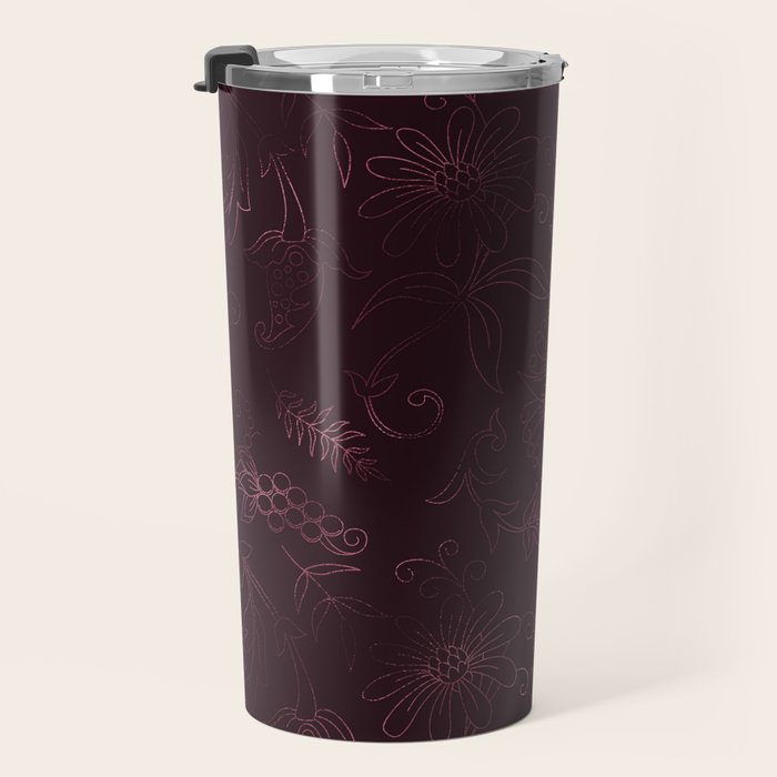 Agate Burgundy Pattern Design Travel Mug Gallery Image 3