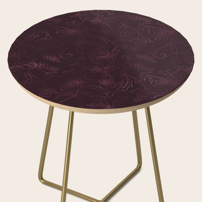 Agate Burgundy Pattern Design Side Table Gallery Image 2