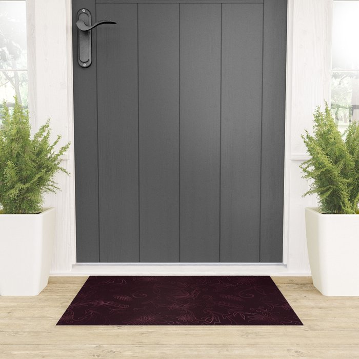 Agate Burgundy Pattern Design Welcome Mat Gallery Image 3