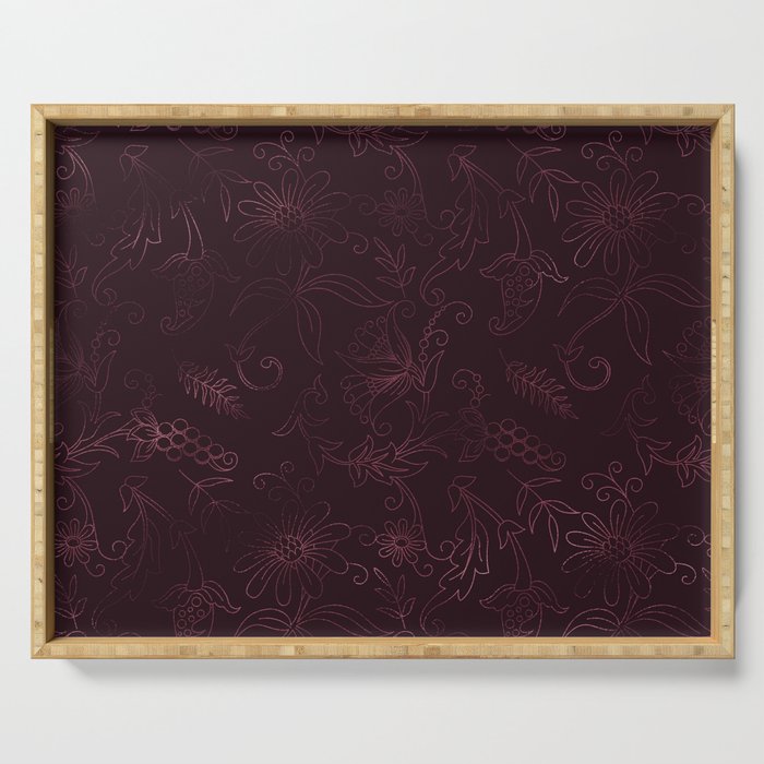 Agate Burgundy Pattern Design Serving Tray Gallery Image 1