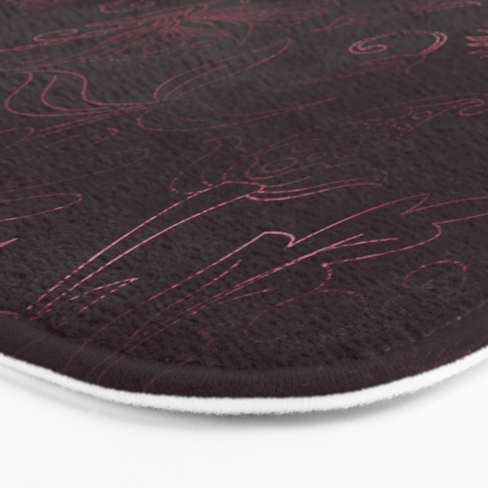 Agate Burgundy Pattern Design Bath Mat Gallery Image 3
