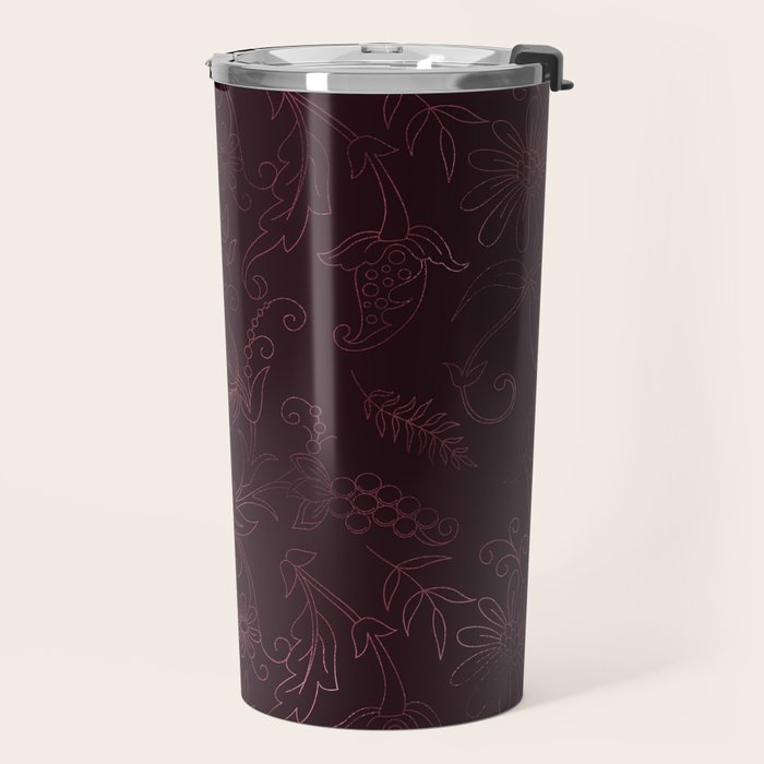 Agate Burgundy Pattern Design Travel Mug Gallery Image 2
