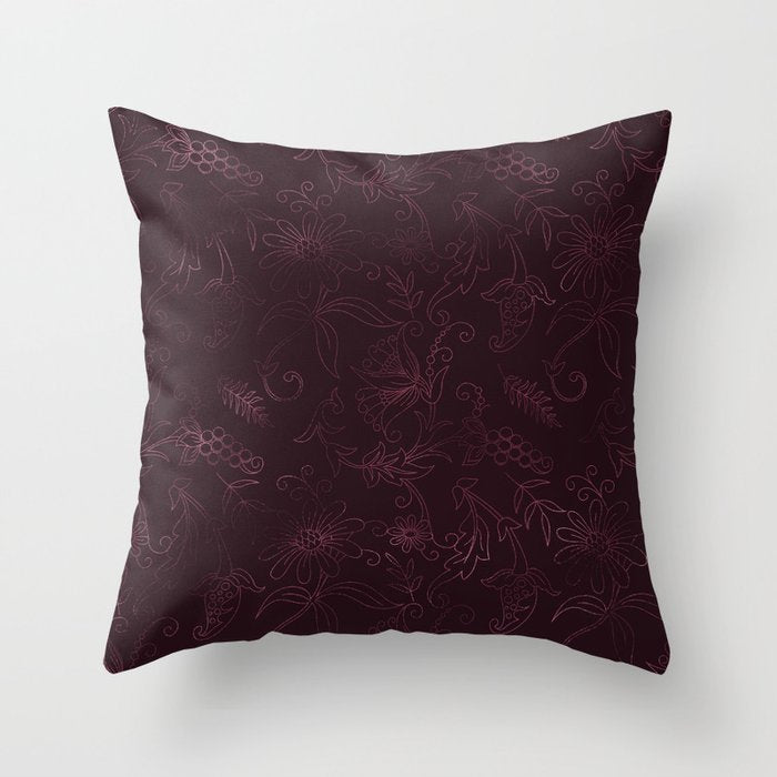 Agate Burgundy Pattern Design Throw Pillow Gallery Image 6