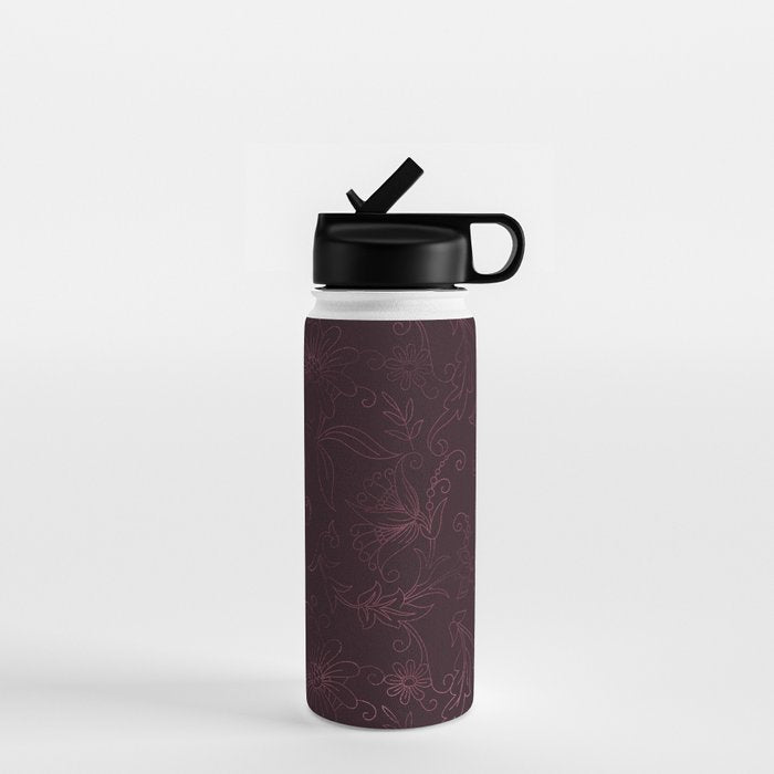 Agate Burgundy Pattern Design Water Bottle Gallery Image 1