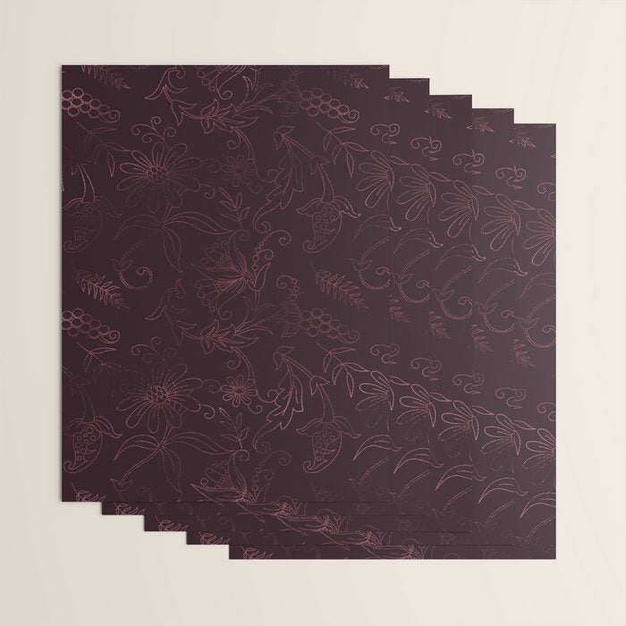 Agate Burgundy Pattern Design Wrapping Paper Gallery Image 3