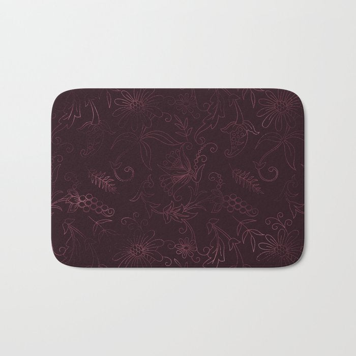 Agate Burgundy Pattern Design Bath Mat Gallery Image 1