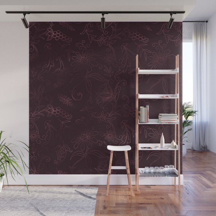 Agate Burgundy Pattern Design Wall Mural