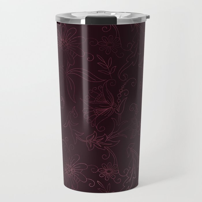 Agate Burgundy Pattern Design Travel Mug Gallery Image 1