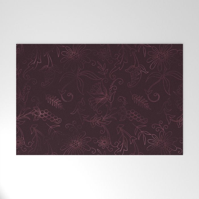 Agate Burgundy Pattern Design Welcome Mat Gallery Image 1