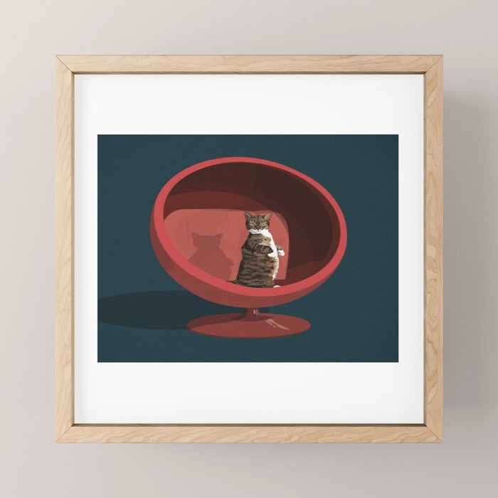 Cats on Chairs Collection - â5 Mini Art Print Gallery Image 1