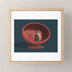 Cats on Chairs Collection - â5 Mini Art Print Gallery Image 1