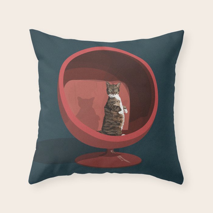 Cats on Chairs Collection - â5 Throw Pillow Gallery Image 6