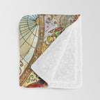Magical Antique World Map  Throw Blanket Gallery Image 3