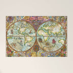 Magical Antique World Map  Welcome Mat Gallery Image 1
