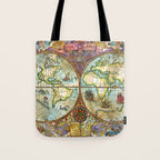 Magical Antique World Map  Tote Bag Gallery Image 1