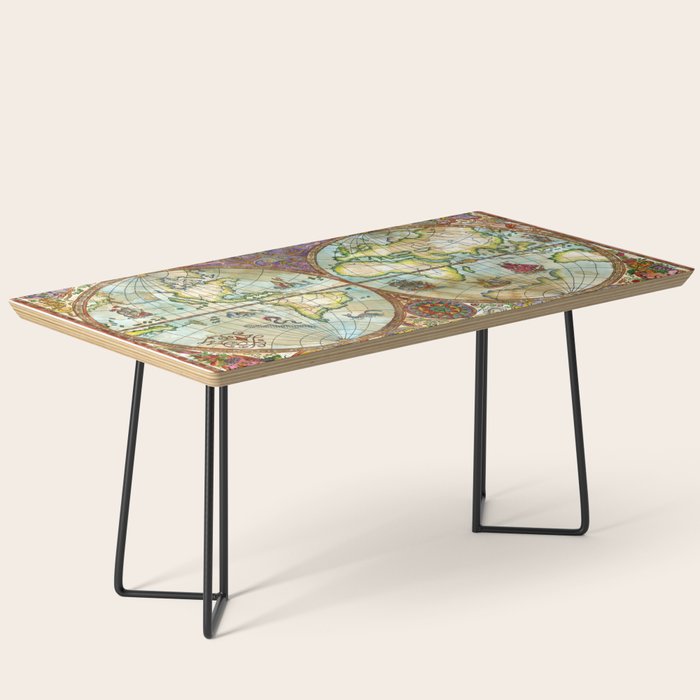Magical Antique World Map  Coffee Table Gallery Image 1