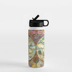 Magical Antique World Map  Water Bottle Gallery Image 1