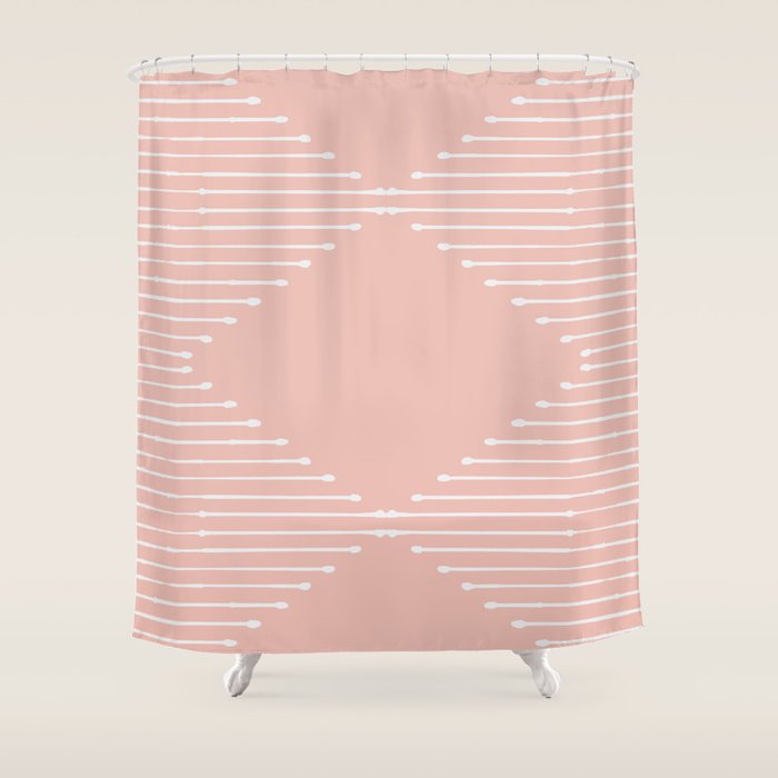 Geo (Blush) Shower Curtain Gallery Image 1