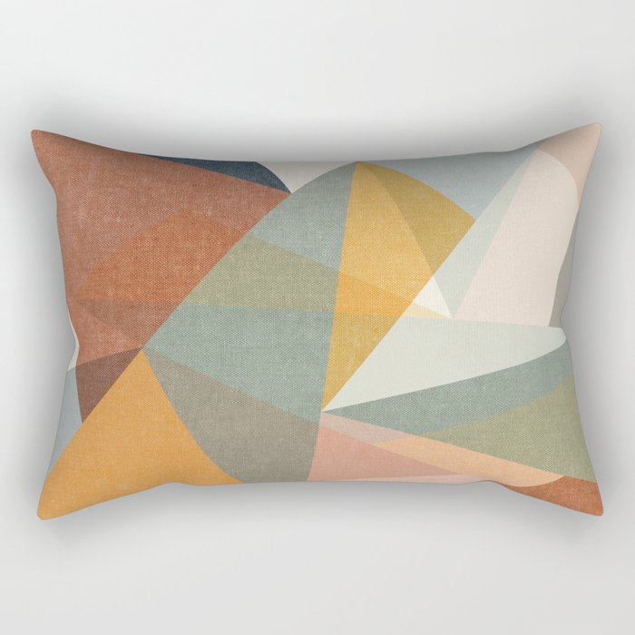 modern triangle mosaic - multi Rectangular Pillow Gallery Image 1