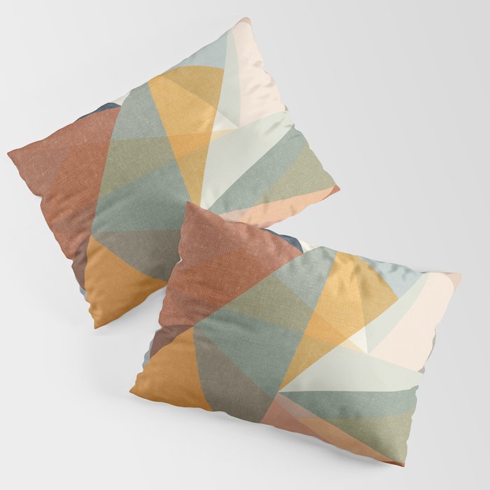 modern triangle mosaic - multi Pillow Sham Gallery Image 3
