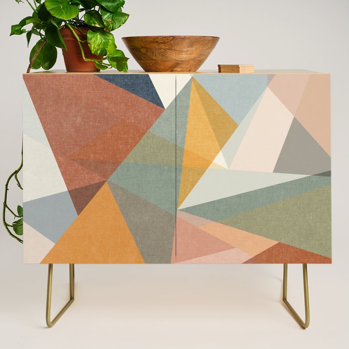 modern triangle mosaic - multi Credenza Gallery Image 1