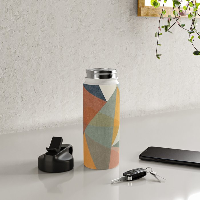 modern triangle mosaic - multi Water Bottle Gallery Image 5