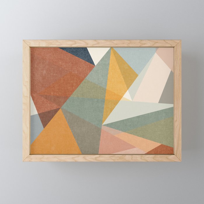 modern triangle mosaic - multi Mini Art Print Gallery Image 1