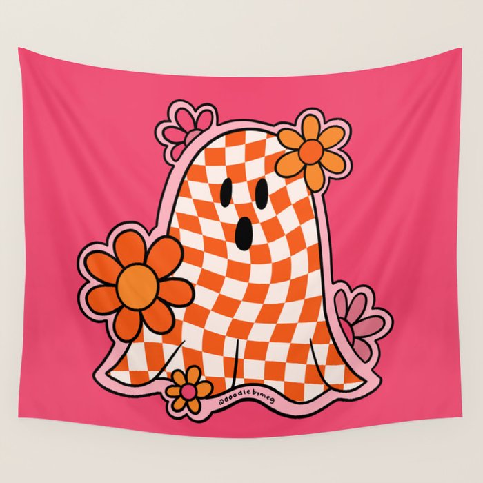 Checkerboard Ghost Wall Tapestry Gallery Image 4