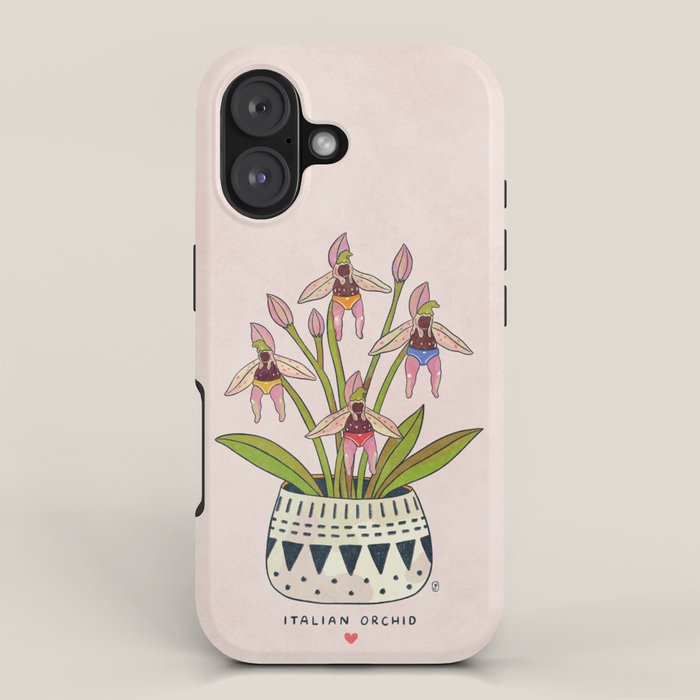 Italian Orchid Cute Botanical Illustration iPhone Case Gallery Image 1