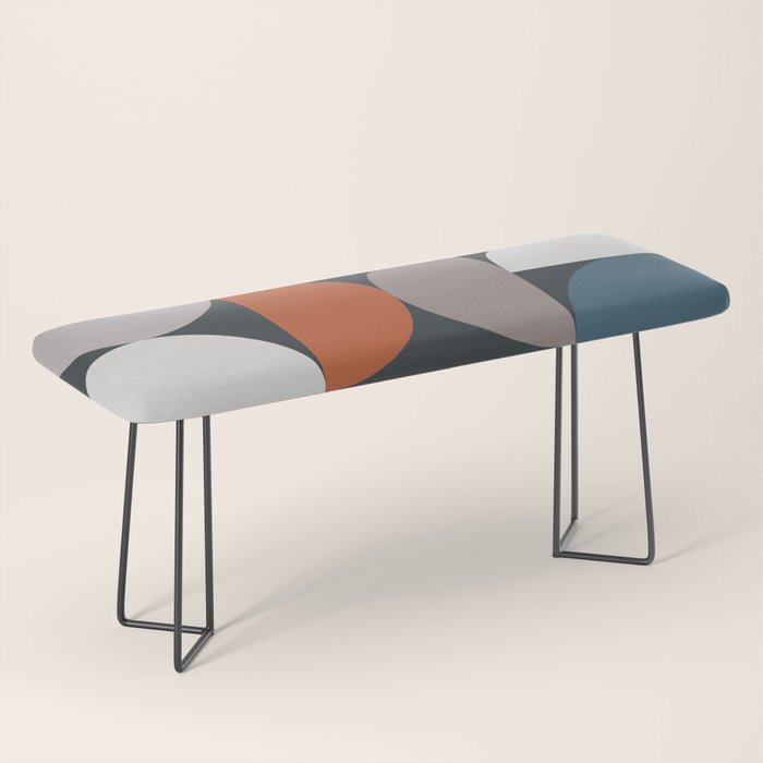 Mid Century Modern Geometric 24 Bench Gallery Image 1