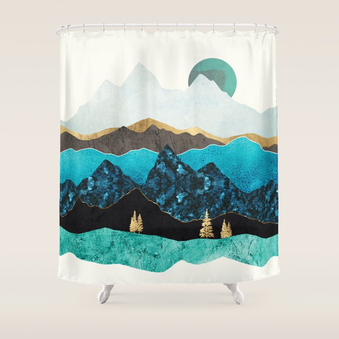 Teal Afternoon Shower Curtain Gallery Image 1