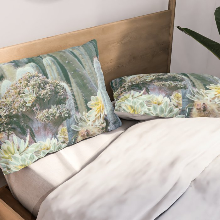 Cactus Garden #4 - Boho Botanical Pillow Sham Gallery Image 2