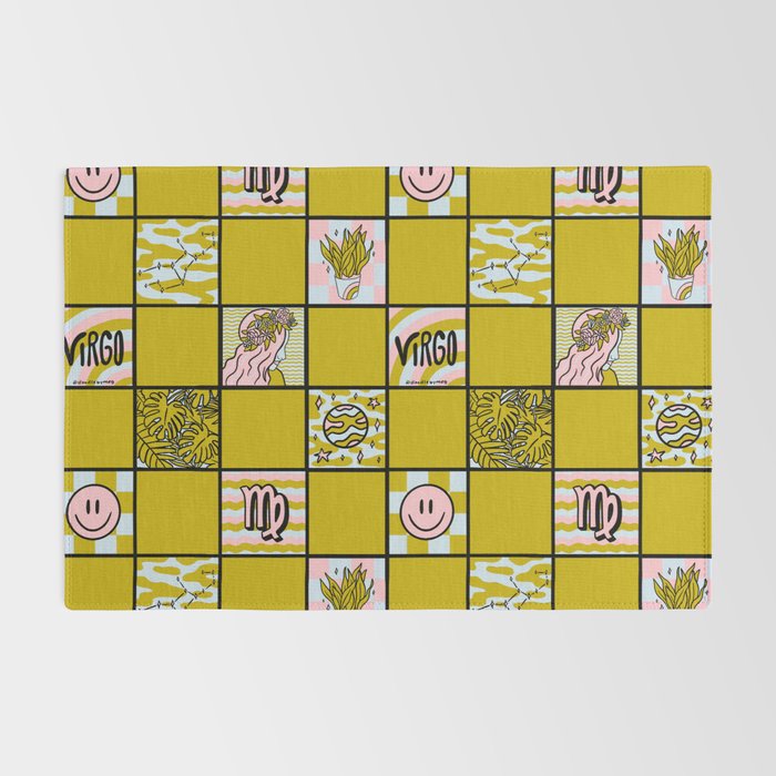 Virgo Checkered Print Rug Gallery Image 2