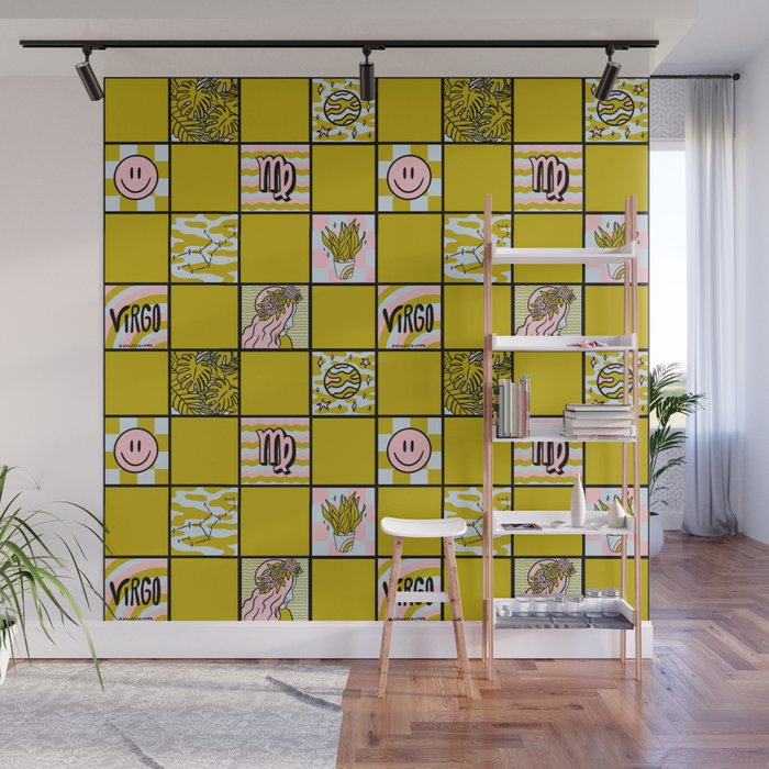 Virgo Checkered Print Wall Mural Gallery Image 1