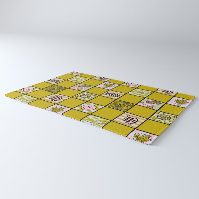 Virgo Checkered Print Rug Gallery Image 3