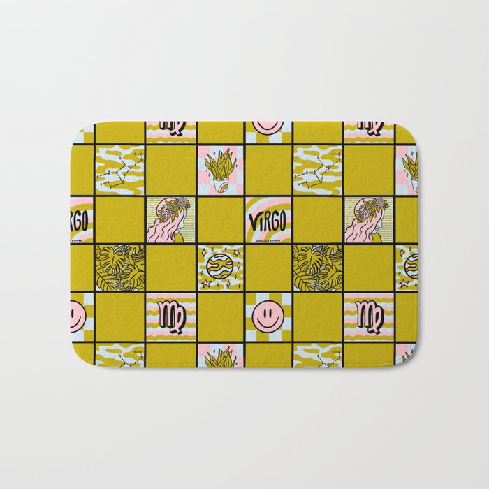 Virgo Checkered Print Bath Mat Gallery Image 1