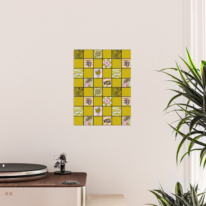 Virgo Checkered Print Poster Gallery Image 2