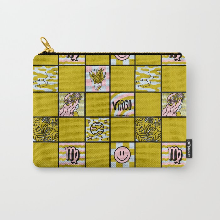 Virgo Checkered Print Carry All Pouch Gallery Image 1