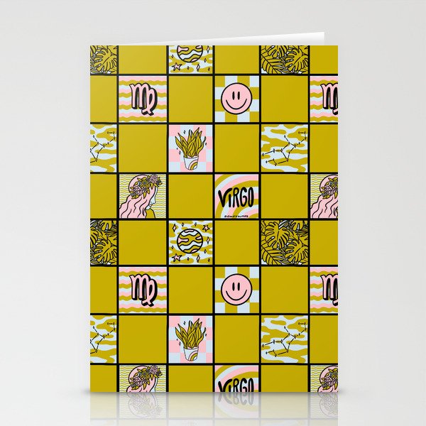 Virgo Checkered Print Stationery Card Gallery Image 2