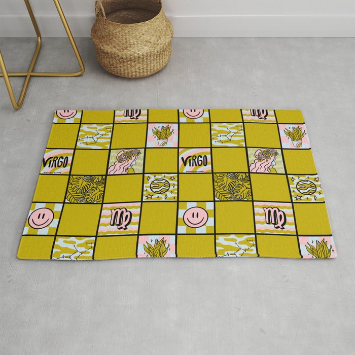 Virgo Checkered Print Rug Gallery Image 1
