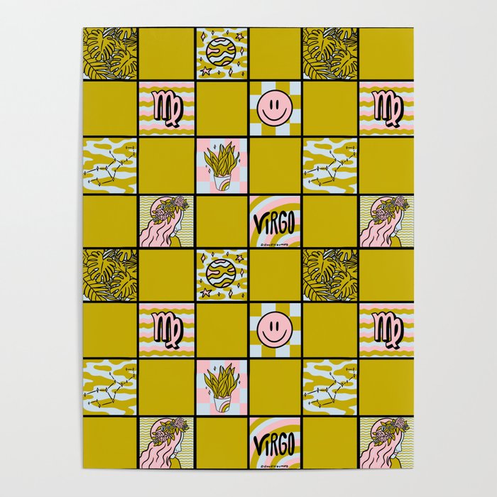 Virgo Checkered Print Poster Gallery Image 4