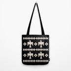 Southwestern Eagle and Arrow Pattern 121 Black and Linen White Tote Bag Gallery Image 2
