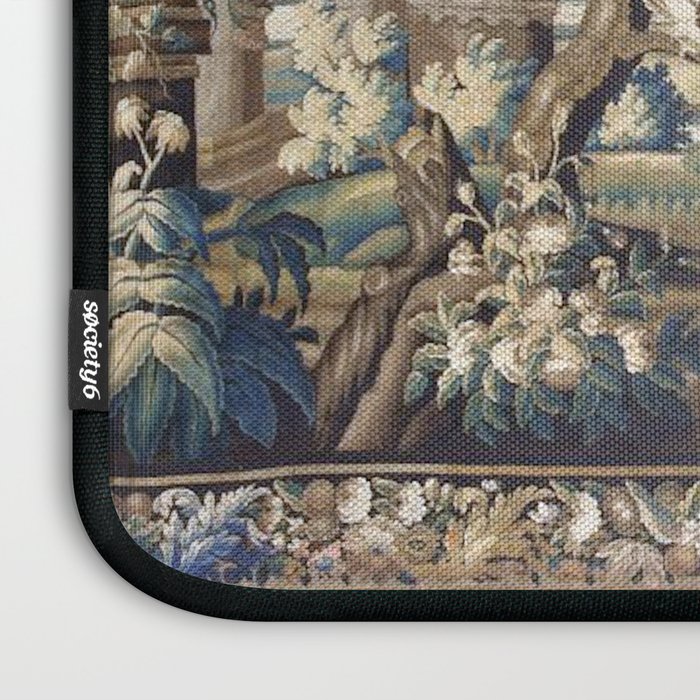 Antique French Aubusson Verdure Forest River Swans Tapestry Laptop Sleeve Gallery Image 3