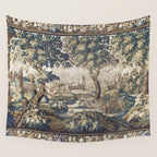 Antique French Aubusson Verdure Forest River Swans Tapestry Wall Tapestry Gallery Image 4