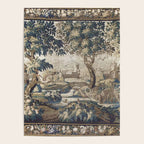 Antique French Aubusson Verdure Forest River Swans Tapestry Poster Gallery Image 4