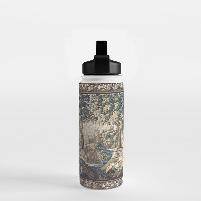 Antique French Aubusson Verdure Forest River Swans Tapestry Water Bottle Gallery Image 2