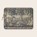 Antique French Aubusson Verdure Forest River Swans Tapestry Laptop Sleeve Gallery Image 1