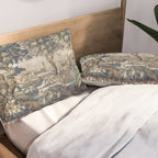 Antique French Aubusson Verdure Forest River Swans Tapestry Pillow Sham Gallery Image 2
