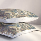 Antique French Aubusson Verdure Forest River Swans Tapestry Pillow Sham Gallery Image 3