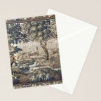 Antique French Aubusson Verdure Forest River Swans Tapestry Stationery Card Gallery Image 2